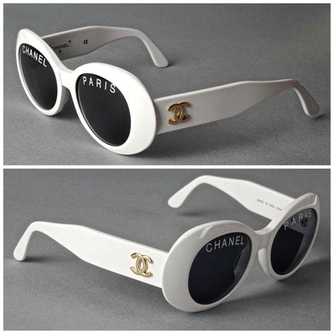 chanel sunglasses white leather